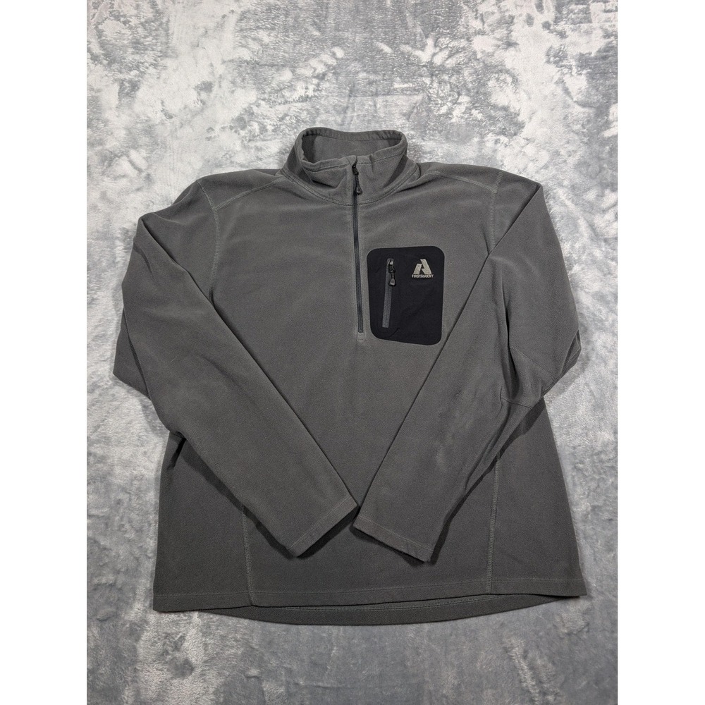 Eddie Bauer First Ascent Pullover Mens XL Gray Fleece Half Zip Outdoor Hiking